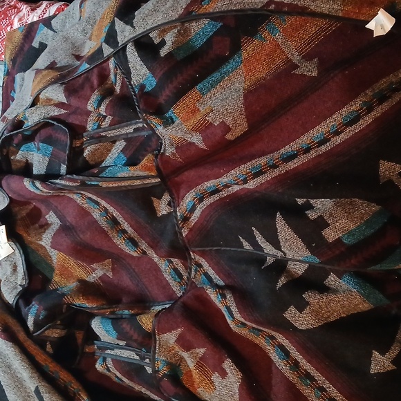 VINTAGE American Rag Aztec Print Southwestern Print Wrap Coat. Sz. XL - Picture 5 of 9